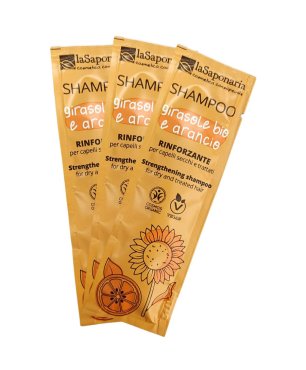 Muestrita Champú fortalecedor - Girasol orgánico y Naranja (8 ml)