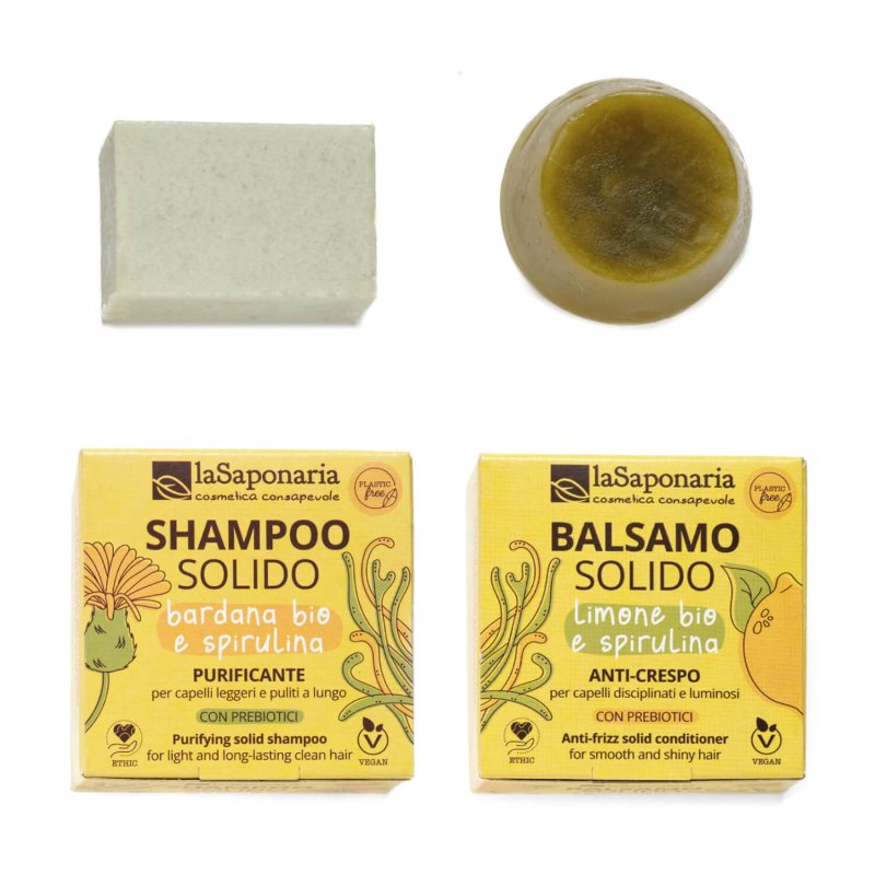 Champú y acondicionador sólidos - Kit Purezza y Disciplina