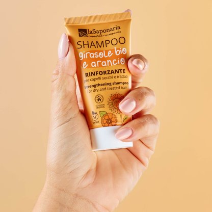 Travel-size Champú Fortificante - Girasol Bio y Naranja (30ml)